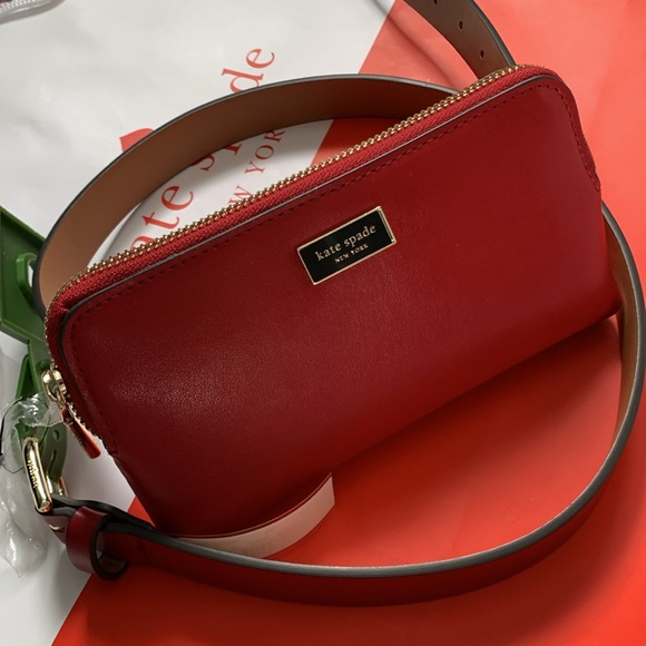 ♠️♠️ ♠️ Kate Spade red leather belt bag size L/XL ♠️♠️♠️ - Picture 3 of 7